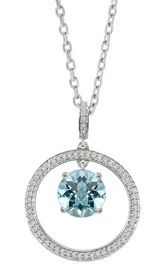 Swiss Blue Topaz Diamond Necklace - Crestwood Jewelers