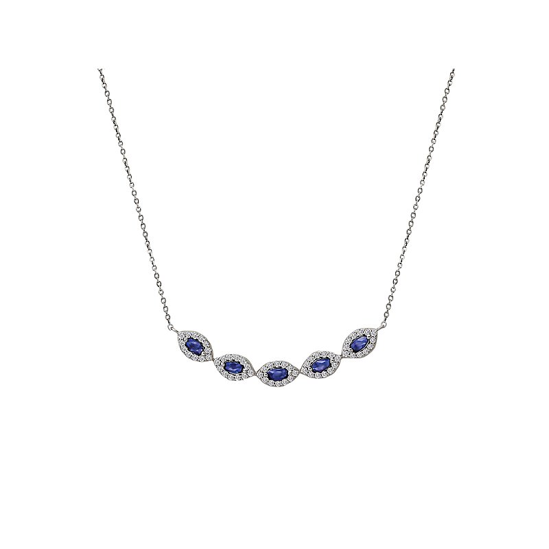 Tesoro 14K Diamond & Sapphire Necklace