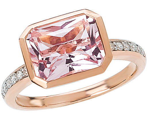 14K Pink Amethyst & Diamond Ring - Crestwood Jewelers