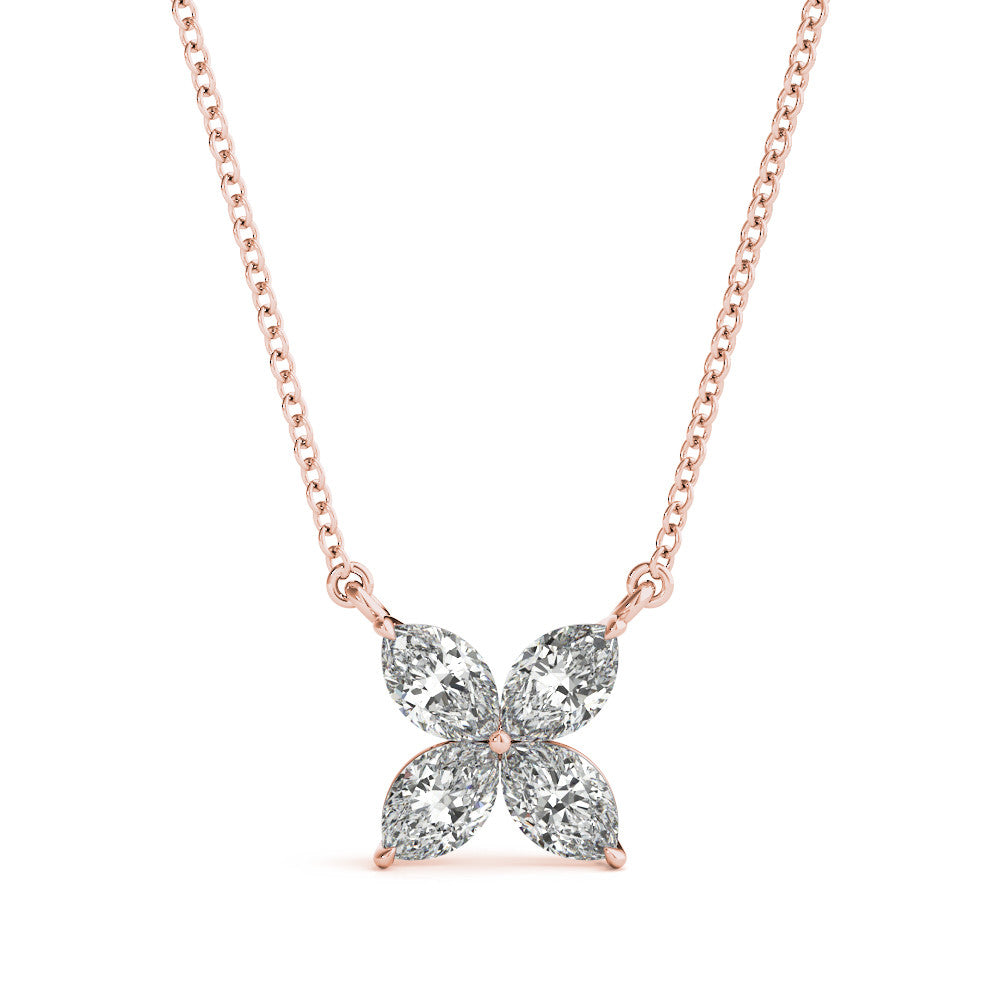14K 1/3CT DIAMOND PETALS NECKLACE