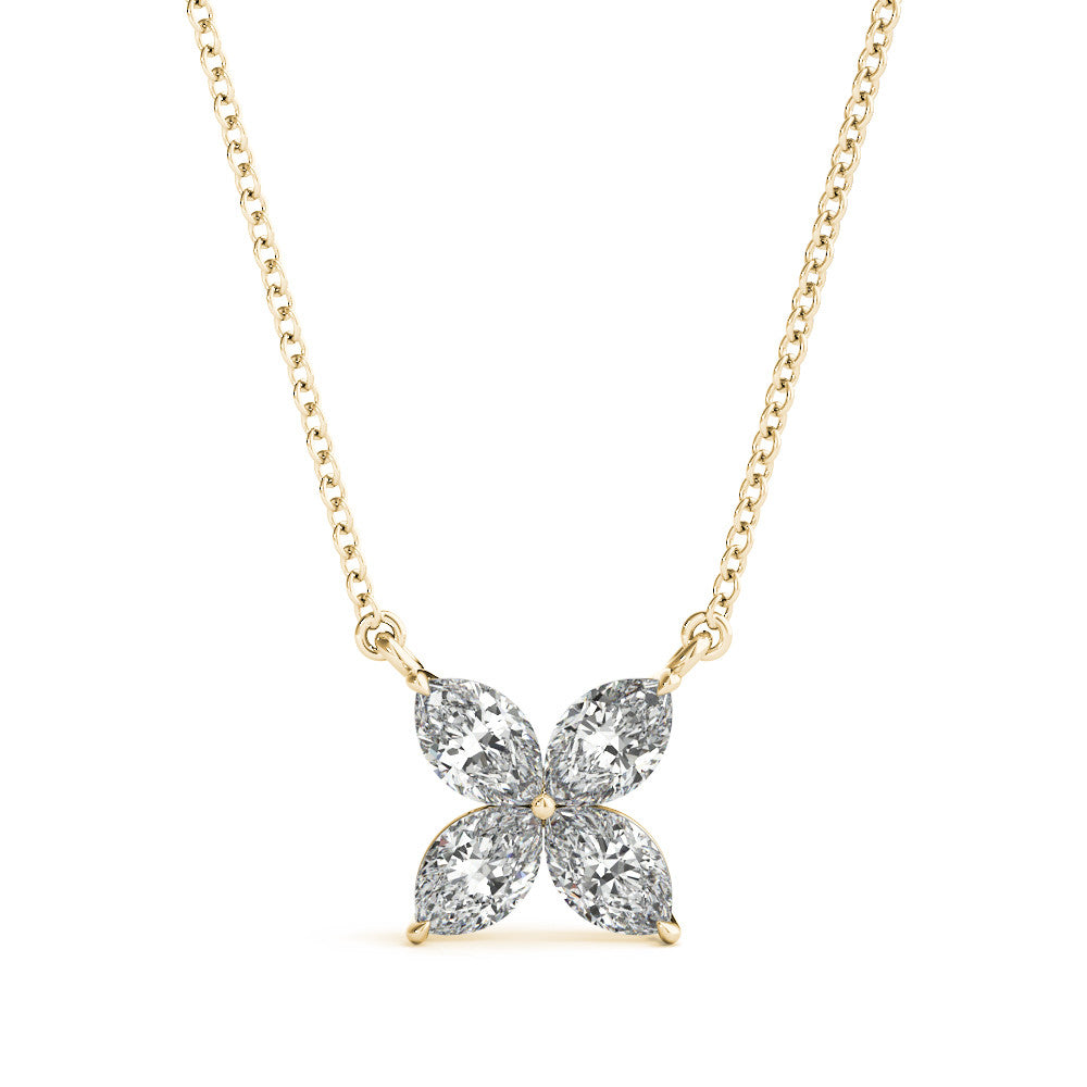 14K 1/3CT DIAMOND PETALS NECKLACE
