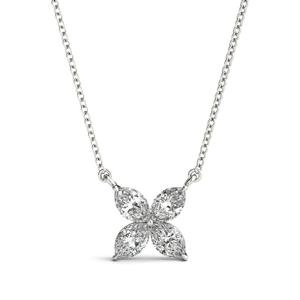 14K 1/3CT DIAMOND PETALS NECKLACE