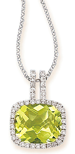 Tesoro 14K White Gold Lemon Quartz Necklace - Crestwood Jewelers