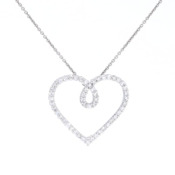 10k WG 3.2g .50ctw Diamond Heart Necklace