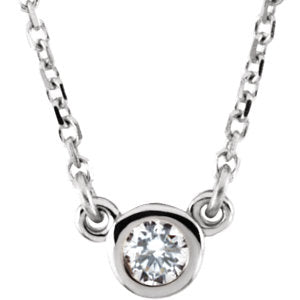 14K Diamond Solitaire Necklace - Crestwood Jewelers