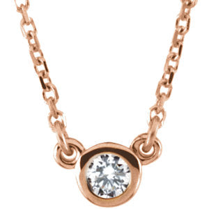 14K Diamond Solitaire Necklace - Crestwood Jewelers