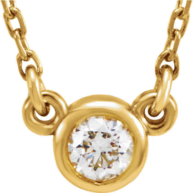 14K Diamond Solitaire Necklace - Crestwood Jewelers