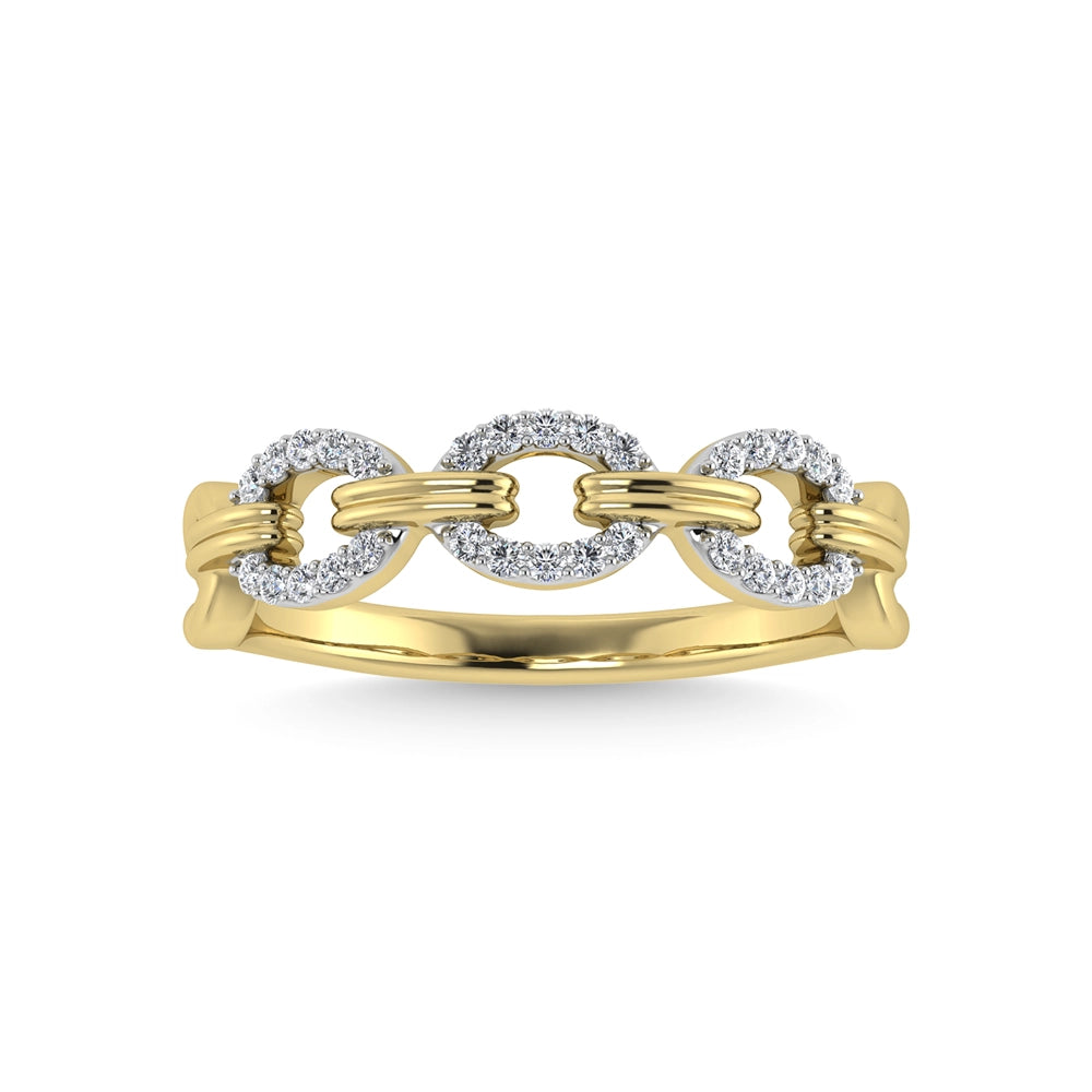 10K TWO TONE DIAMOND 1/8 CT.TW. INTERLOCKING FASHION RING
