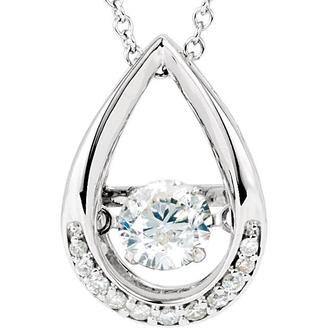 14K White 1/8 ct tw Diamond 18" Mystara® Necklace - Crestwood Jewelers