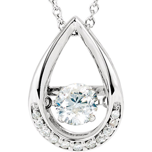 14K White 1/8 ct tw Diamond 18" Mystara® Necklace - Crestwood Jewelers