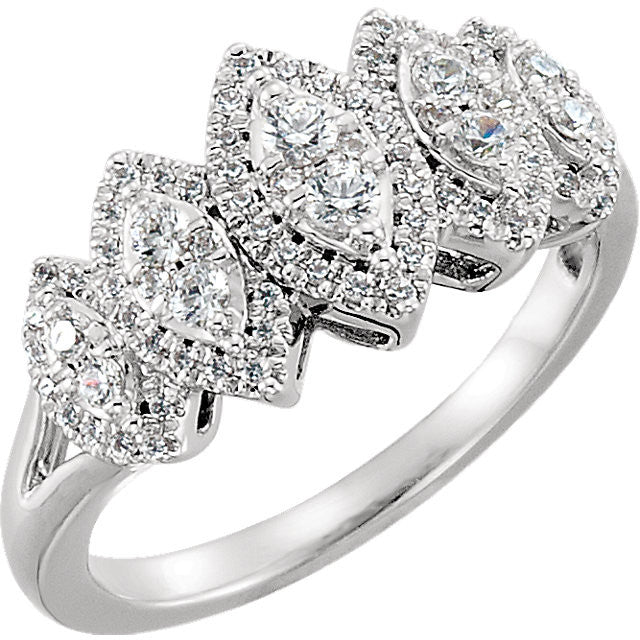 14K White 1/2 CTW Diamond Accented Engagement Ring - Crestwood Jewelers