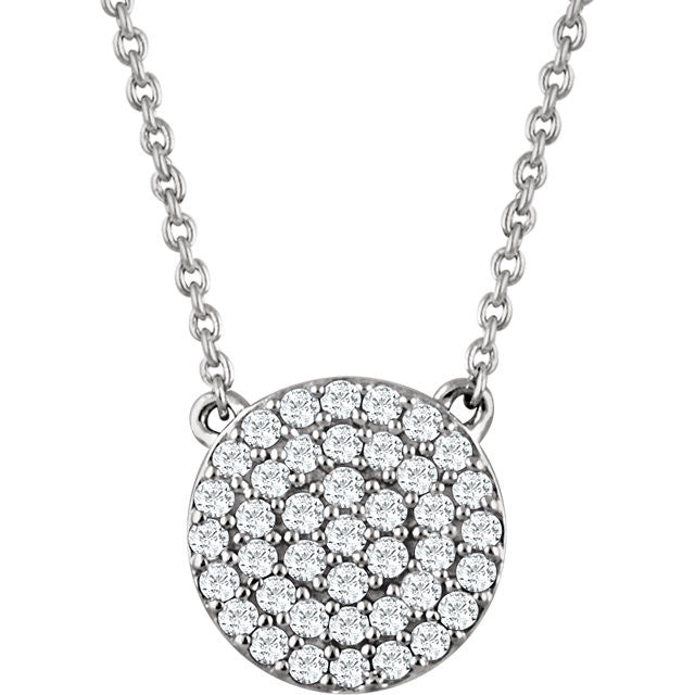 Pave Diamond Disc Necklace - Crestwood Jewelers