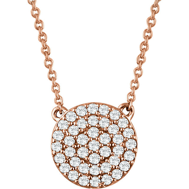 Pave Diamond Disc Necklace - Crestwood Jewelers