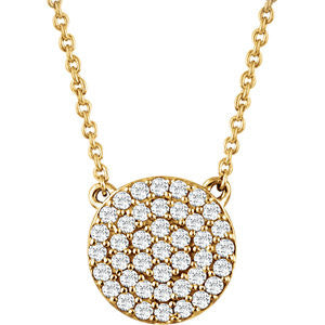 Pave Diamond Disc Necklace - Crestwood Jewelers