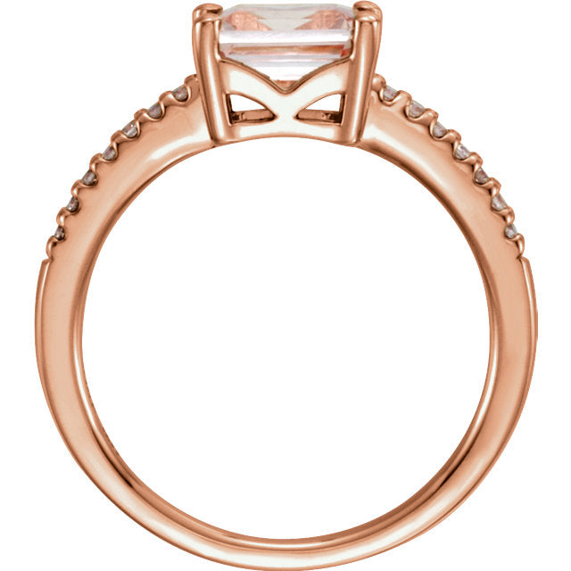 14K Rose Morganite & 1/10 CTW Diamond Ring - Crestwood Jewelers