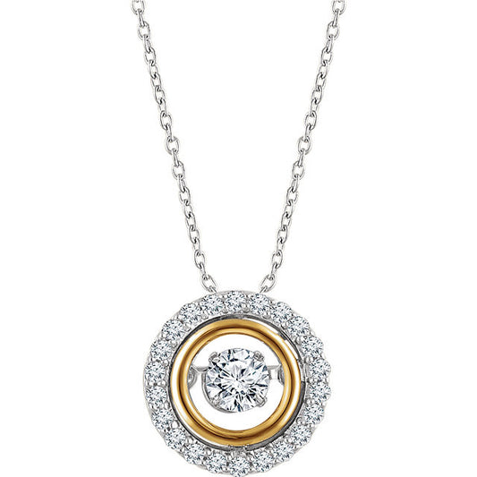 Two Tone Halo Diamond 16-18" Mystara® Necklace - Crestwood Jewelers