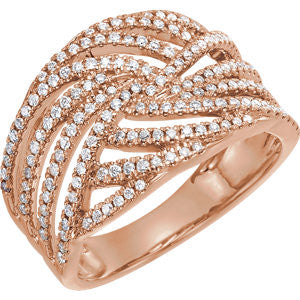 Diamond Accented Criss Cross Ring - Crestwood Jewelers