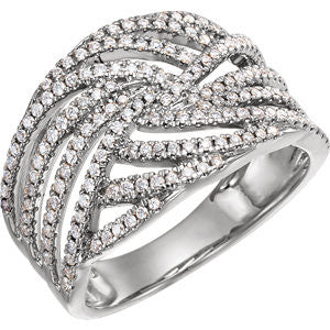 Diamond Accented Criss Cross Ring - Crestwood Jewelers