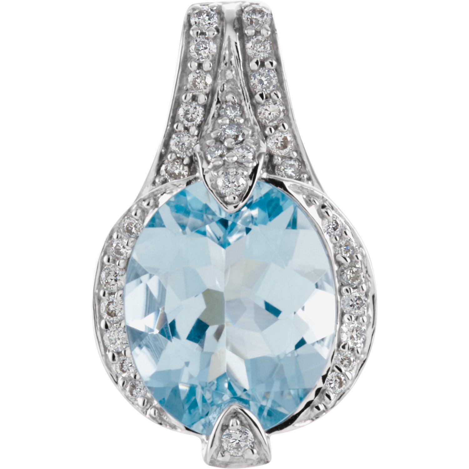 Aquamarine and Diamond Necklace - Crestwood Jewelers