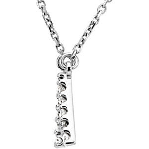 14K White Gold Initial 1/6 CTW Diamond 16" Necklace - Crestwood Jewelers