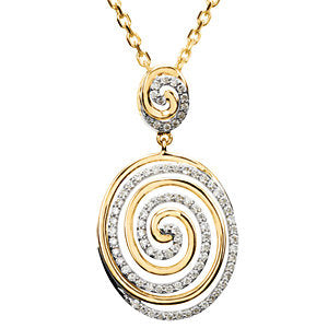14K Yellow & White 1/2 CTW Diamond Circle 18" Necklace - Crestwood Jewelers