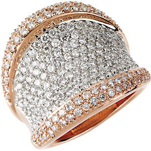 2.25 Carat Two Tone Pave Diamond Ring - Crestwood Jewelers