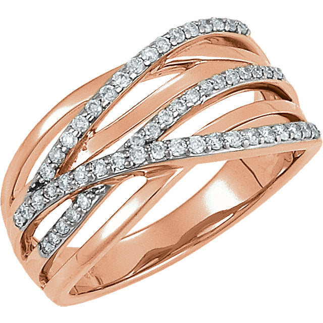 14K Rose Gold 1/3 CTW Diamond Ring - Crestwood Jewelers