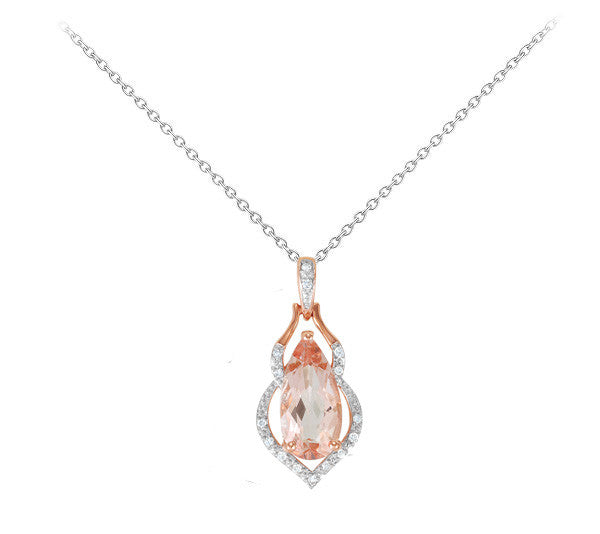 Morganite and Diamond Necklace - Crestwood Jewelers