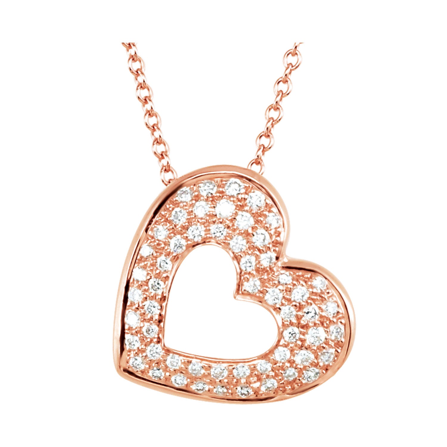 1/4ct. Diamond Pave Heart Necklace - Crestwood Jewelers