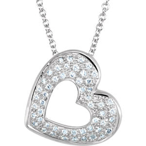 1/4ct. Diamond Pave Heart Necklace - Crestwood Jewelers