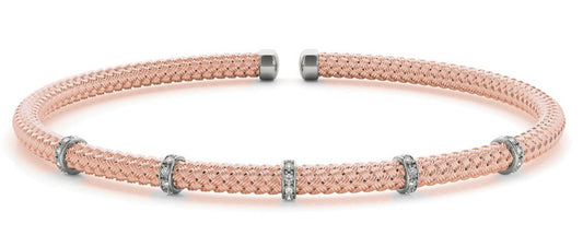 Woven Diamond Bangle Bracelet - Crestwood Jewelers