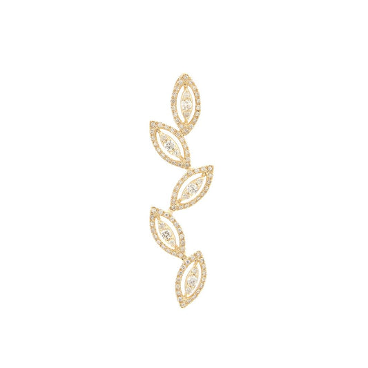 14K Yellow Gold Diamond Petals Pendant