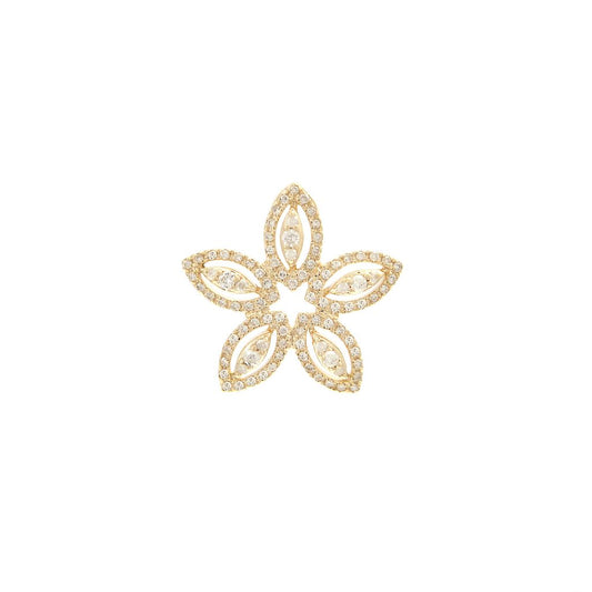 14K Yellow Gold Diamond Petals Necklace