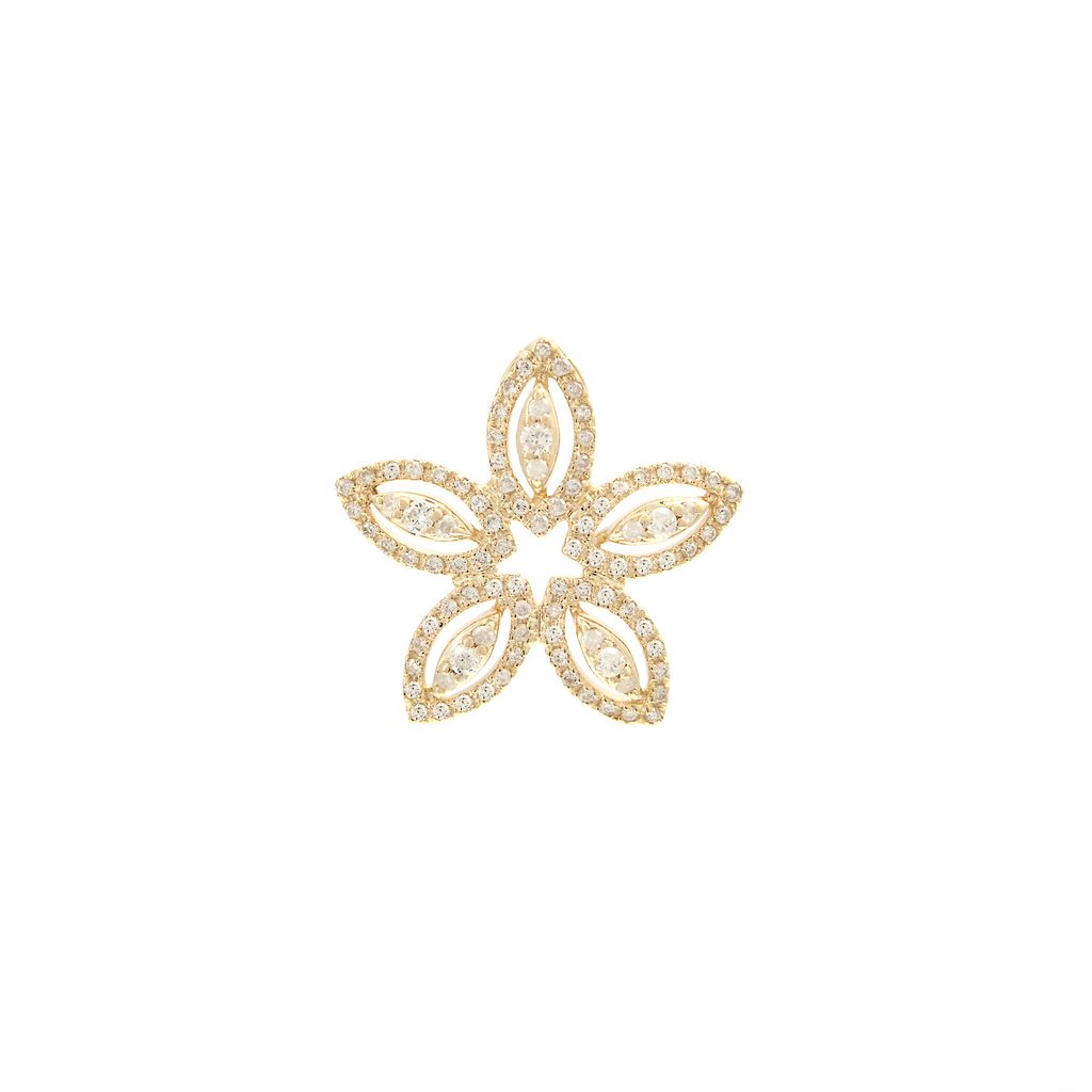 14K Yellow Gold Diamond Petals Necklace
