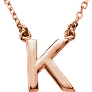 14K Gold Block Initial Necklace - Crestwood Jewelers