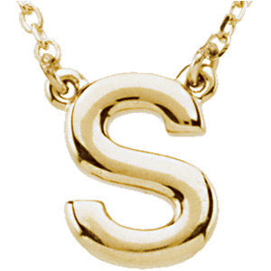 14K Gold Block Initial Necklace - Crestwood Jewelers