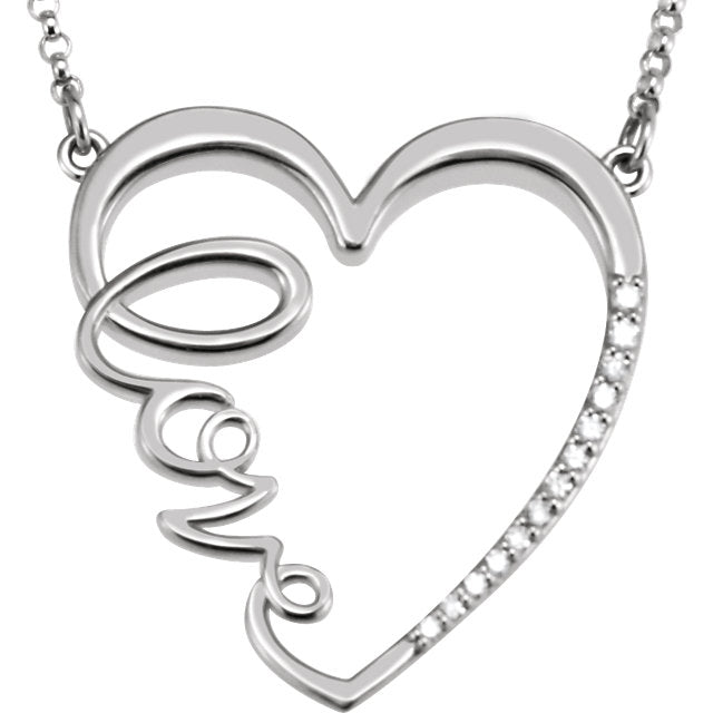 1/6 CTW Diamond "Love" Heart Infinity-Inspired 18" Necklace - Crestwood Jewelers