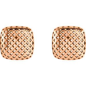 14K Rose Pierced Style Earrings - Crestwood Jewelers