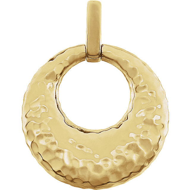 14K Hammered Circle Pendant - Crestwood Jewelers
