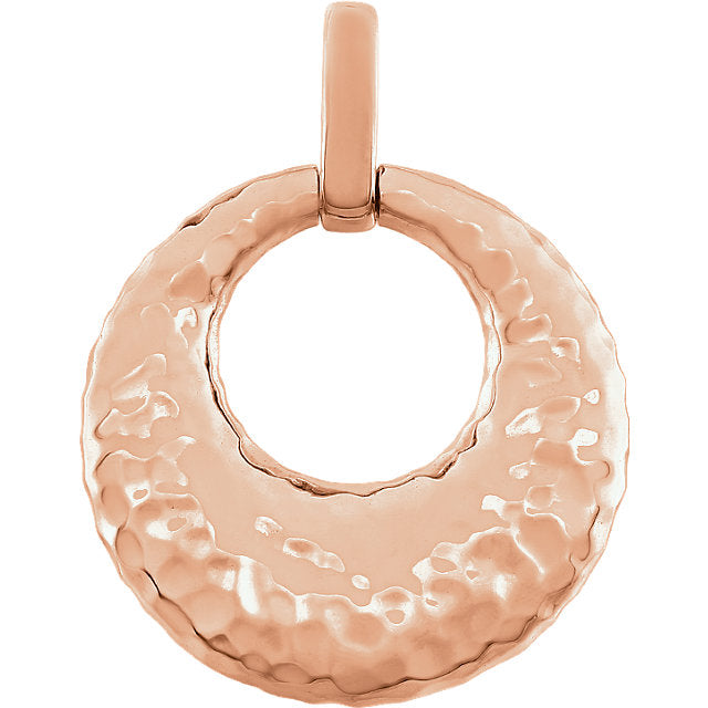 14K Hammered Circle Pendant - Crestwood Jewelers