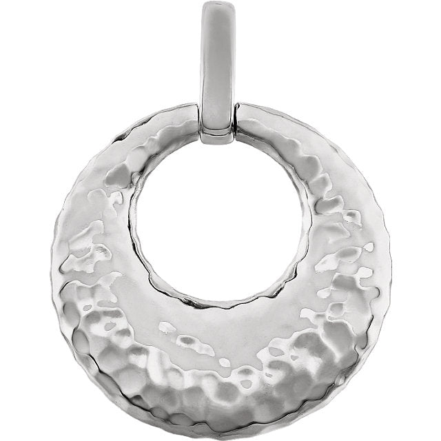 14K Hammered Circle Pendant - Crestwood Jewelers