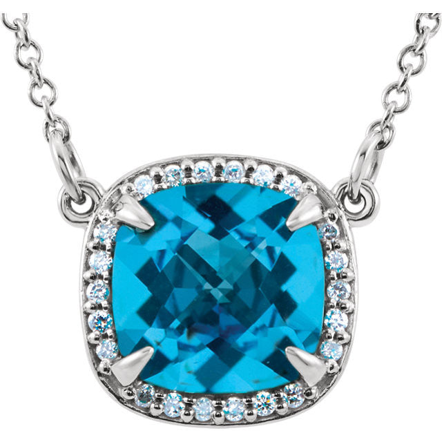 Blue Topaz and Diamond Necklace - Crestwood Jewelers