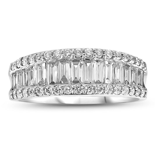 1.50ctw Fashion Diamond Wedding Band in 18k WG - Crestwood Jewelers