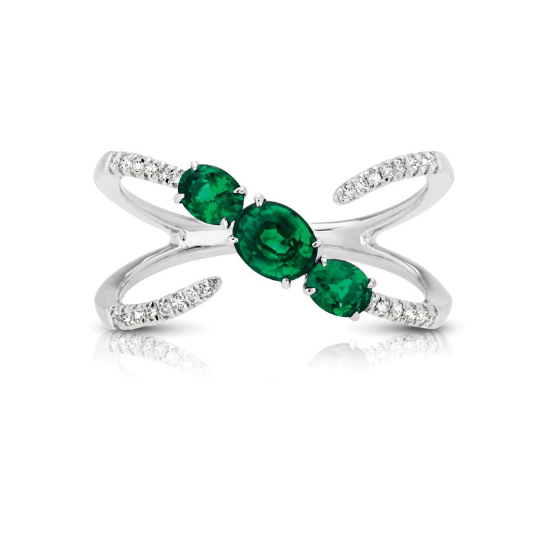 Couture Emerald & DIamond Ring - Crestwood Jewelers