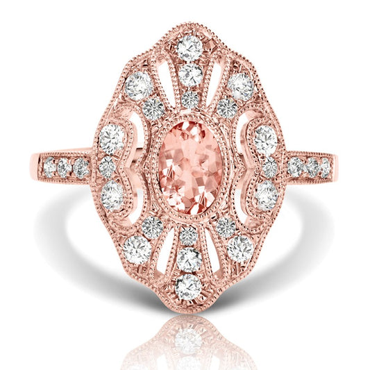 Couture Rose Gold Morganite & Diamond Ring - Crestwood Jewelers