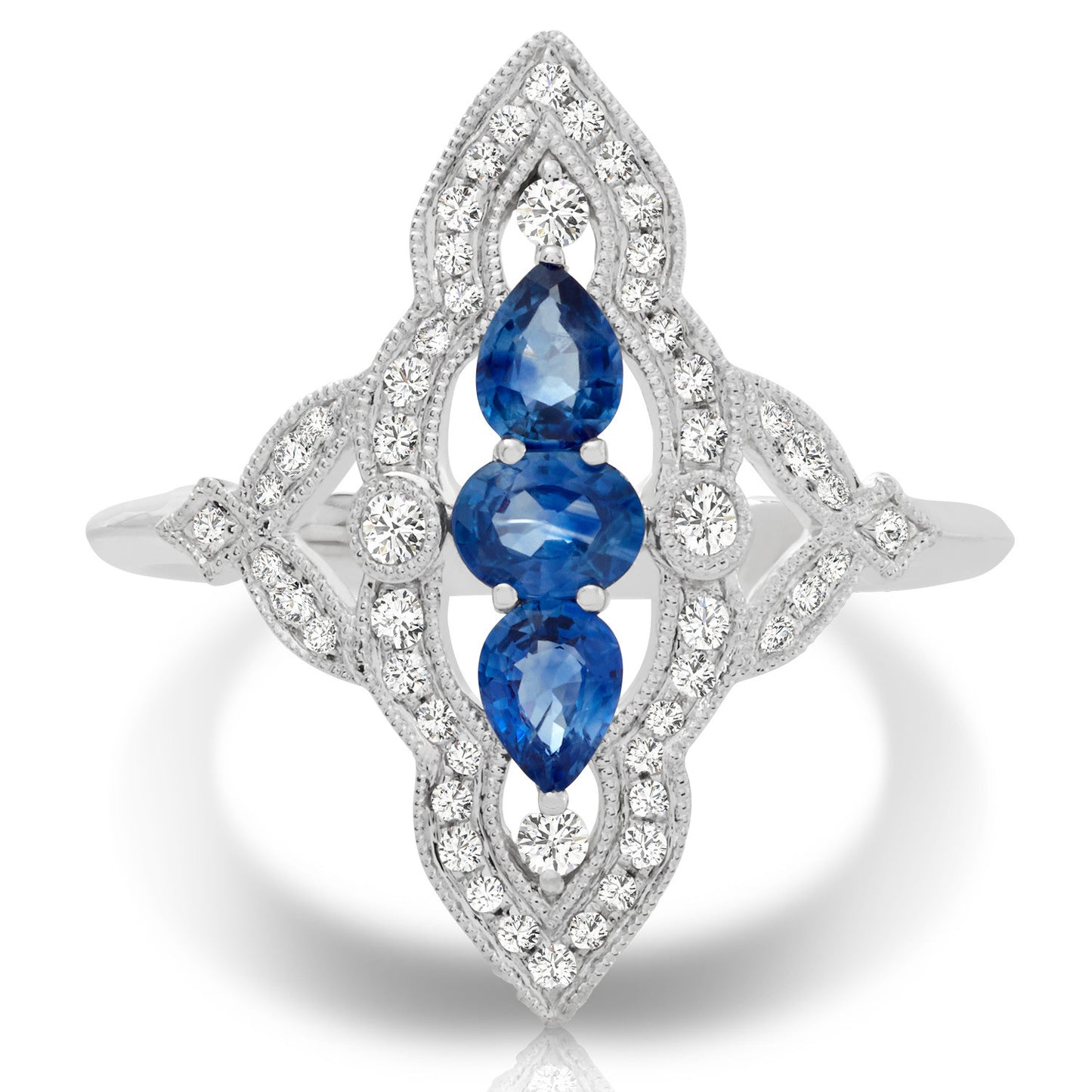 14K Couture Diamond Sapphire Ring - Crestwood Jewelers