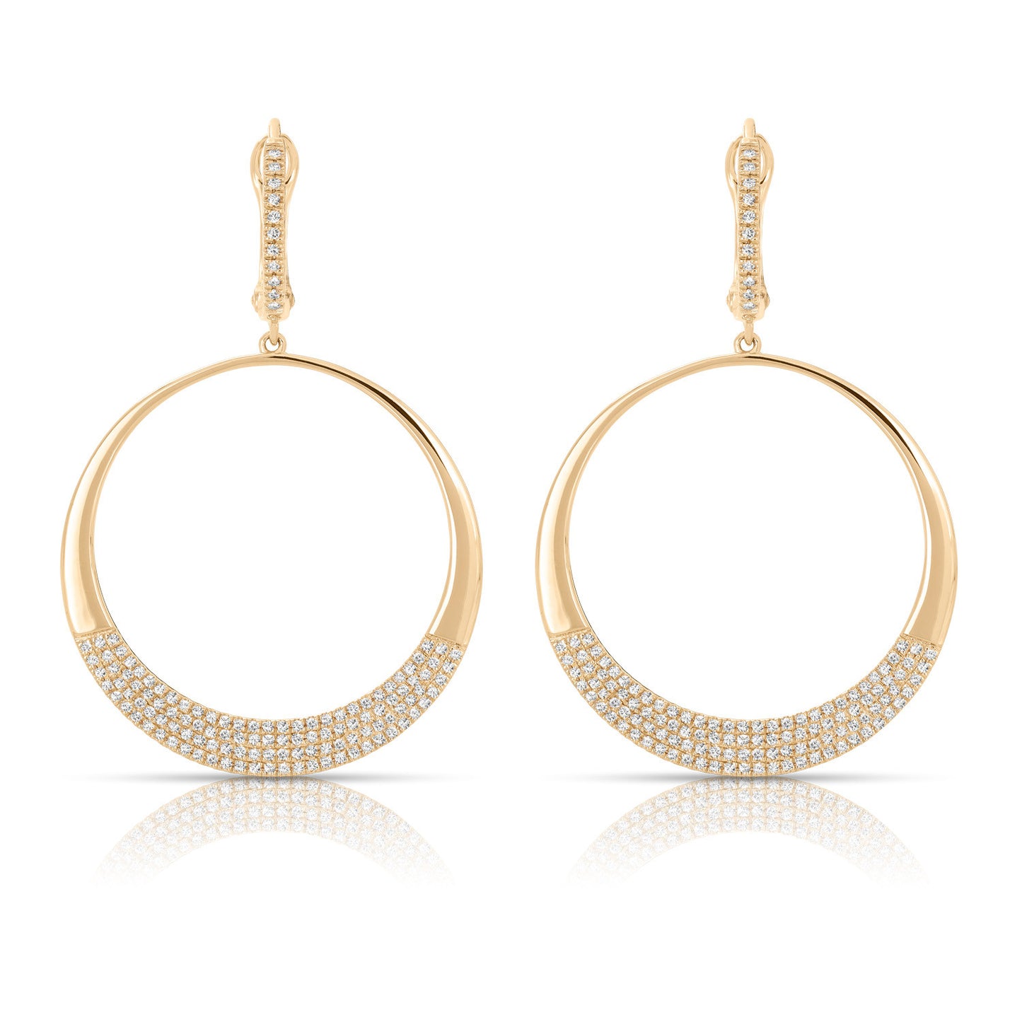 14K Couture Diamond Pave Circle Earrings - Crestwood Jewelers