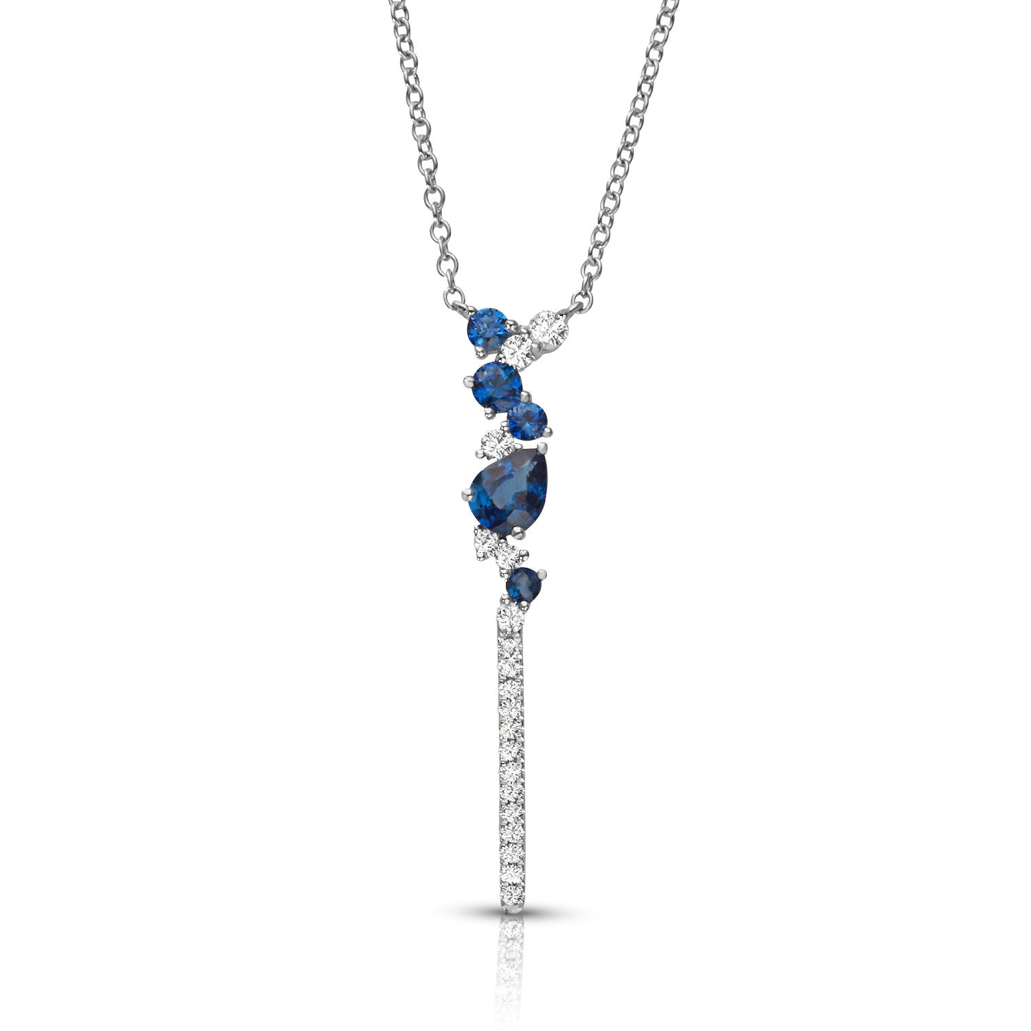14K Couture Diamond & Sapphire Necklace - Crestwood Jewelers