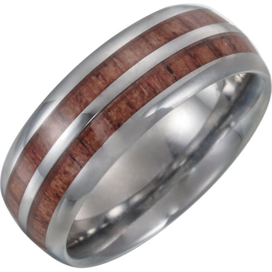 Tungsten Band with Wood Inlay - Crestwood Jewelers