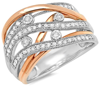 10KT White/Rose Gold .40 Ct. TW Diamond Fashion Ring - Crestwood Jewelers